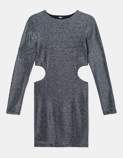 Vestito Corto Cut Out in Lurex Grigio^Tally Weijl Online