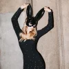 Vestito Corto in Maglia Nera con Strass^Tally Weijl Cheap