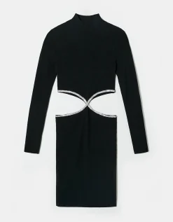 Vestito Corto in Maglia con Cut Out e Strass^Tally Weijl Online