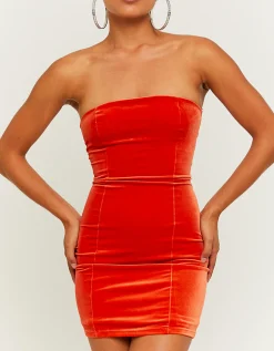 Vestito Corto In Velluto Rosso^Tally Weijl Discount