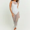 Vestito Lungo Grigio in Rete con Strass^Tally Weijl Discount