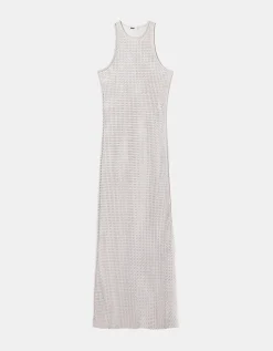 Vestito Lungo Grigio in Rete con Strass^Tally Weijl Discount