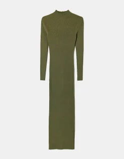 Vestito Maxi Kaki in Maglia con Spacco^Tally Weijl Sale