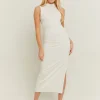 Vestito Midi Basico Bianco con Increspature Laterali^Tally Weijl Shop