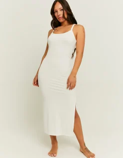 Vestito Midi Basico Bianco con Spacco^Tally Weijl New