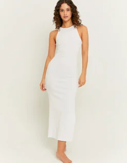 Vestito Midi Basico Bianco con Spacco Laterale^Tally Weijl Fashion