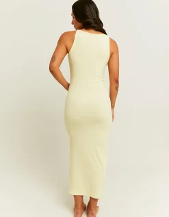 Vestito Midi Basico Giallo con Spacco^Tally Weijl Flash Sale