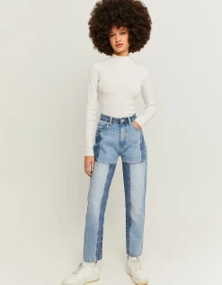 Jeans Mom a Vita Alta con Patchwork^Tally Weijl Shop