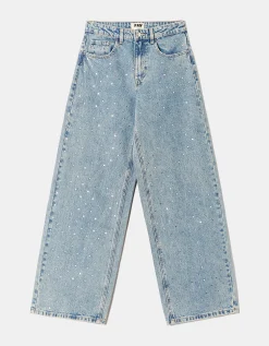 Jeans Skater a Vita media con Strass Squadrati^Tally Weijl Hot