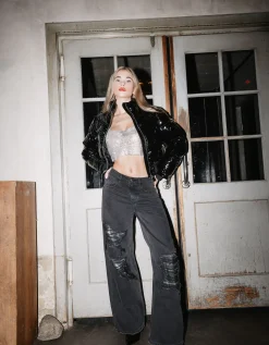 Jeans Skater con Strappi e Paillettes^Tally Weijl Outlet