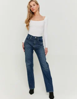 Jeans Straight Leg con Strass^Tally Weijl Clearance