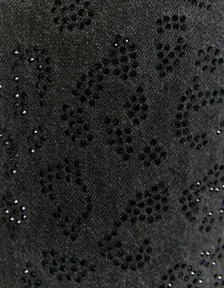 Jeans Straight Leg Neri con Motivo Animalier in Strass^Tally Weijl Fashion