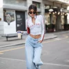 Jeans Wide Leg con Plissettature Frontali^Tally Weijl Hot