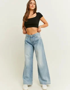 Jeans Wide Leg con Plissettature Frontali^Tally Weijl Hot