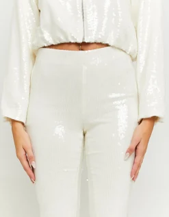Leggings a Zampa Bianchi con Paillettes^Tally Weijl Online