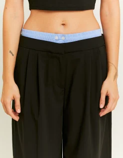 Pantaloni Wide Leg a Doppia Vita Neri^Tally Weijl Cheap
