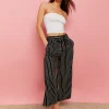 Pantaloni Wide Leg a Righe con Vita Elasticizzata^Tally Weijl Discount