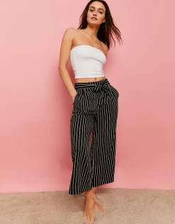 Pantaloni Wide Leg a Righe con Vita Elasticizzata^Tally Weijl Discount