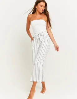 Pantaloni Wide Leg a Righe con Vita Elasticizzata^Tally Weijl Outlet