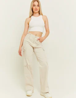 Pantaloni Wide Leg a Vita Alta Bianchi^Tally Weijl Cheap
