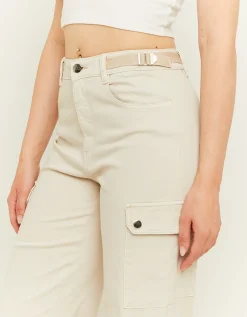 Pantaloni Wide Leg a Vita Alta Bianchi^Tally Weijl Cheap