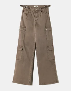 Pantaloni Wide Leg a Vita Alta Marroni^Tally Weijl Discount