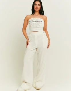 Pantaloni Wide Leg in Lino Bianchi^Tally Weijl Best Sale