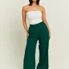 Pantaloni Wide Leg in Lino Verdi^Tally Weijl Cheap