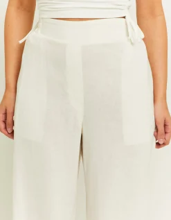 Pantaloni Wide Leg in Lino Bianchi^Tally Weijl Best Sale